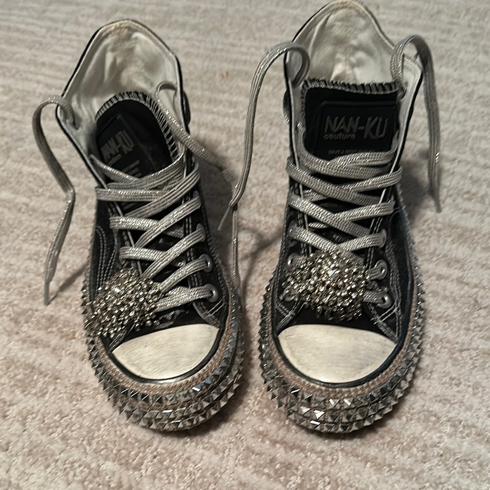 Black and Silver Shoes with Sleek Design